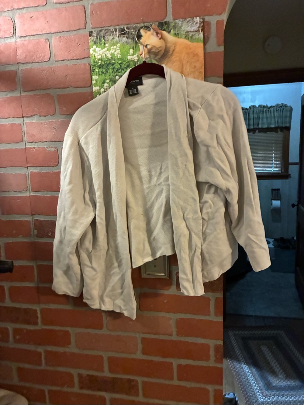Liz Claiborne Light Beige Open-Front Draped Blazer